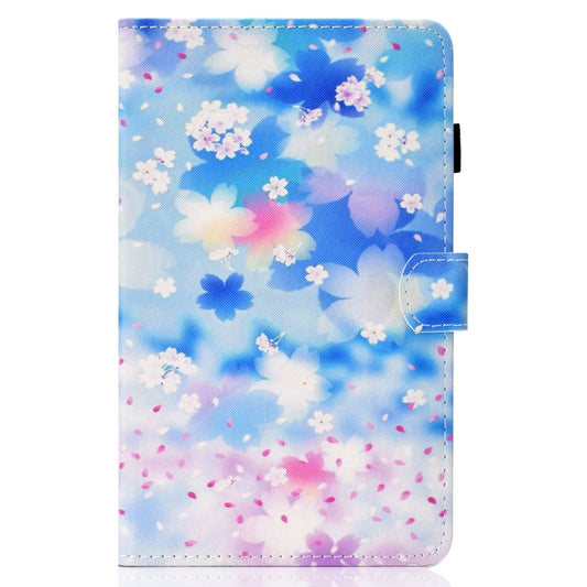 For Samsung Galaxy Tab A9+ Coloured Drawing Stitching Flip PU Tablet Case with Sleep / Wake-up Function(Petal Rain) - Galaxy Tab A9+ by buy2fix | Online Shopping UK | buy2fix