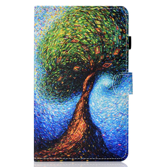 For Samsung Galaxy Tab A9+ Coloured Drawing Stitching Flip PU Tablet Case with Sleep / Wake-up Function(Abstract Tree) - Galaxy Tab A9+ by buy2fix | Online Shopping UK | buy2fix