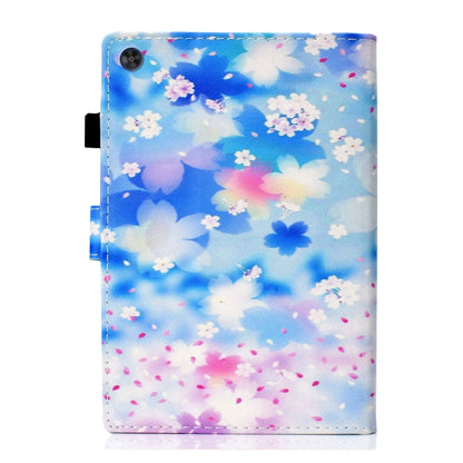 For Samsung Galaxy Tab A9 Coloured Drawing Stitching Flip PU Tablet Case with Sleep / Wake-up Function(Petal Rain) - Galaxy Tab A9 by buy2fix | Online Shopping UK | buy2fix