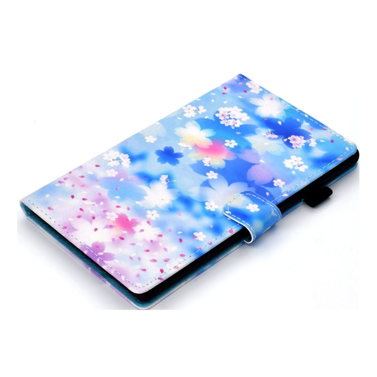 For Samsung Galaxy Tab A9 Coloured Drawing Stitching Flip PU Tablet Case with Sleep / Wake-up Function(Petal Rain) - Galaxy Tab A9 by buy2fix | Online Shopping UK | buy2fix