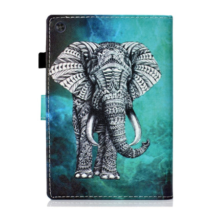 For Samsung Galaxy Tab A9 Coloured Drawing Stitching Flip PU Tablet Case with Sleep / Wake-up Function(Elephant) - Galaxy Tab A9 by buy2fix | Online Shopping UK | buy2fix