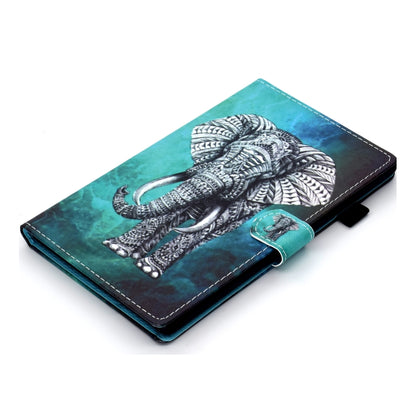 For Samsung Galaxy Tab A9 Coloured Drawing Stitching Flip PU Tablet Case with Sleep / Wake-up Function(Elephant) - Galaxy Tab A9 by buy2fix | Online Shopping UK | buy2fix