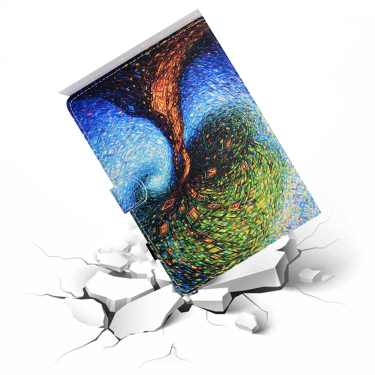 For Samsung Galaxy Tab A9 Coloured Drawing Stitching Flip PU Tablet Case with Sleep / Wake-up Function(Abstract Tree) - Galaxy Tab A9 by buy2fix | Online Shopping UK | buy2fix