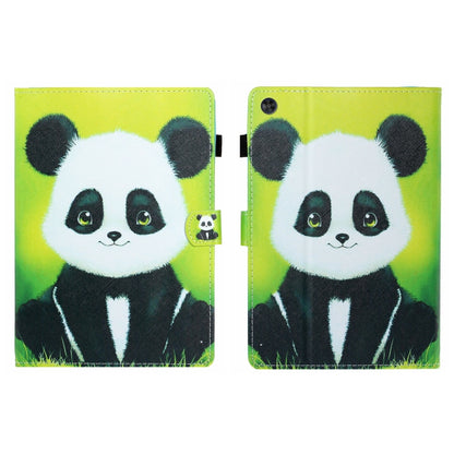 For Samsung Galaxy Tab A9+ Coloured Drawing Stitching Flip PU Tablet Case with Sleep / Wake-up Function(Panda) - Galaxy Tab A9+ by buy2fix | Online Shopping UK | buy2fix