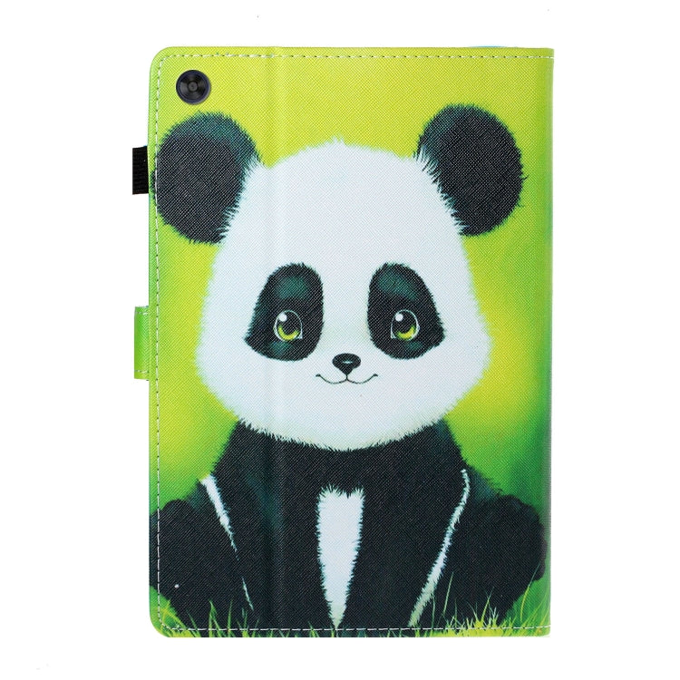 For Samsung Galaxy Tab A9+ Coloured Drawing Stitching Flip PU Tablet Case with Sleep / Wake-up Function(Panda) - Galaxy Tab A9+ by buy2fix | Online Shopping UK | buy2fix