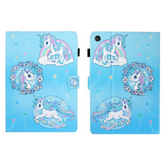 For Samsung Galaxy Tab A9+ Coloured Drawing Stitching Flip PU Tablet Case with Sleep / Wake-up Function(Unicorn) - Galaxy Tab A9+ by buy2fix | Online Shopping UK | buy2fix