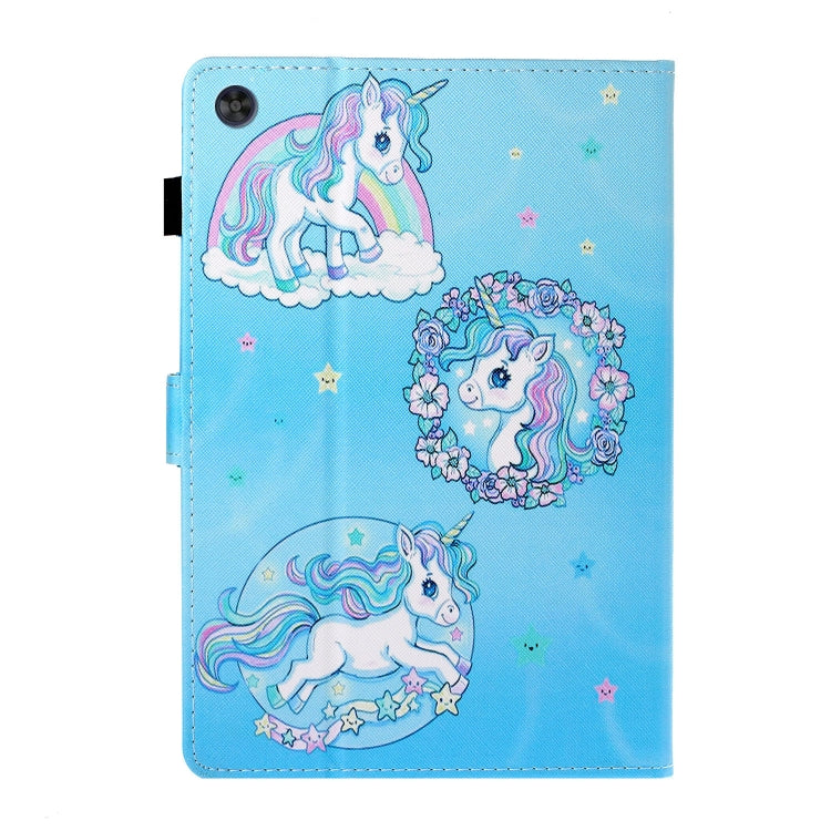 For Samsung Galaxy Tab A9 Coloured Drawing Stitching Flip PU Tablet Case with Sleep / Wake-up Function(Unicorn) - Galaxy Tab A9 by buy2fix | Online Shopping UK | buy2fix