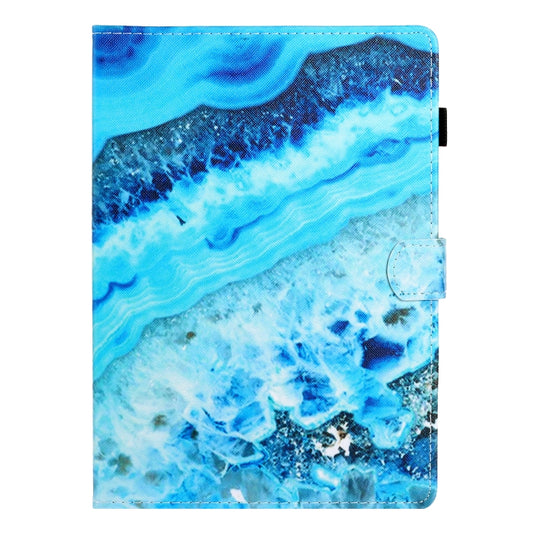 For Samsung Galaxy Tab A9 Coloured Drawing Stitching Flip PU Tablet Case with Sleep / Wake-up Function(Blue Marble) - Galaxy Tab A9 by buy2fix | Online Shopping UK | buy2fix