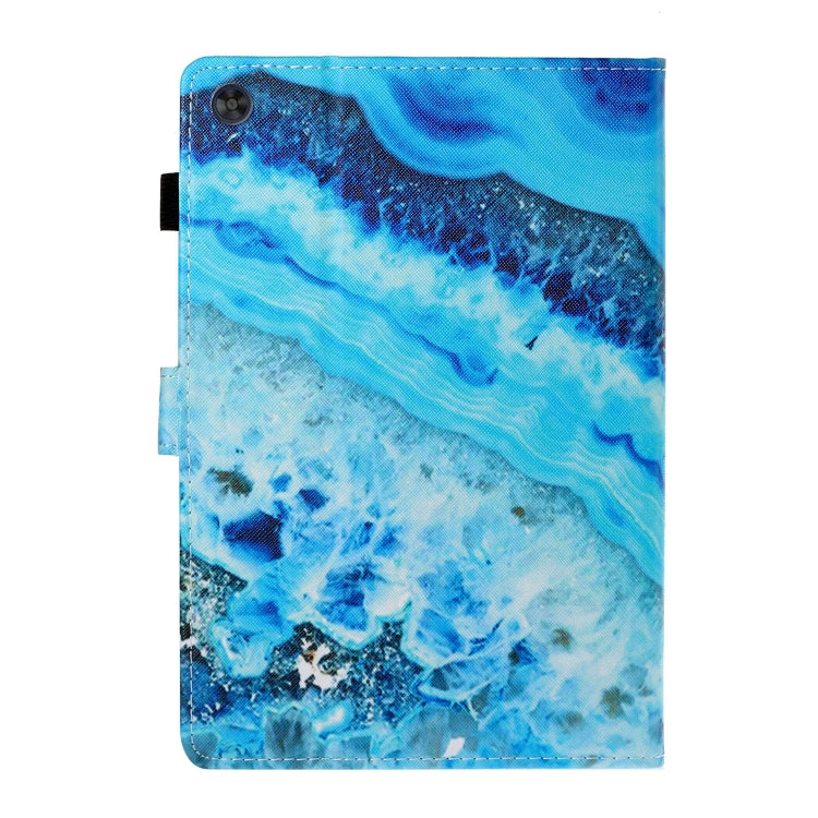 For Samsung Galaxy Tab A9 Coloured Drawing Stitching Flip PU Tablet Case with Sleep / Wake-up Function(Blue Marble) - Galaxy Tab A9 by buy2fix | Online Shopping UK | buy2fix