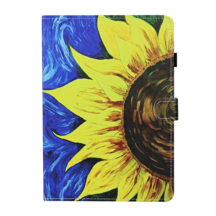 For Samsung Galaxy Tab A9+ Coloured Drawing Stitching Smart Leather Tablet Case with Sleep / Wake-up Function(Sunflower) - Galaxy Tab A9+ by buy2fix | Online Shopping UK | buy2fix