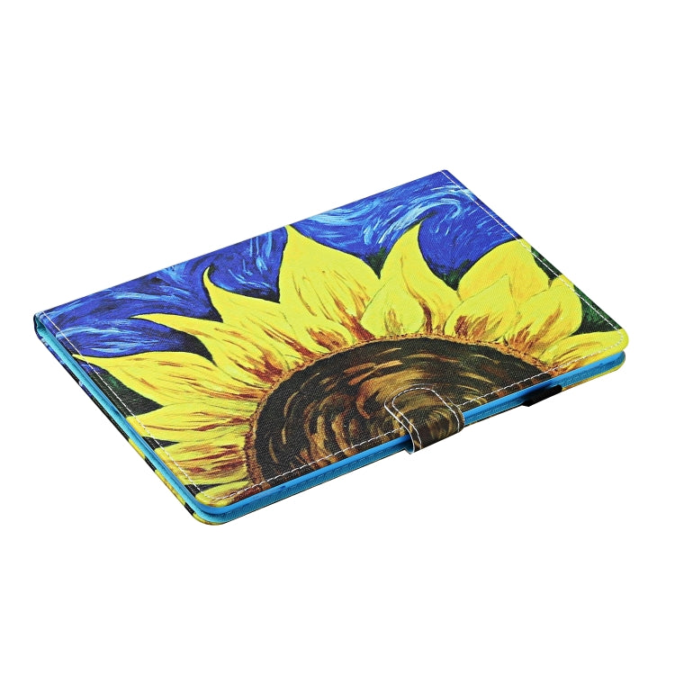 For Samsung Galaxy Tab A9+ Coloured Drawing Stitching Smart Leather Tablet Case with Sleep / Wake-up Function(Sunflower) - Galaxy Tab A9+ by buy2fix | Online Shopping UK | buy2fix