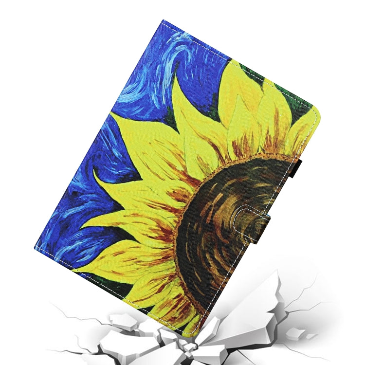 For Samsung Galaxy Tab A9+ Coloured Drawing Stitching Smart Leather Tablet Case with Sleep / Wake-up Function(Sunflower) - Galaxy Tab A9+ by buy2fix | Online Shopping UK | buy2fix
