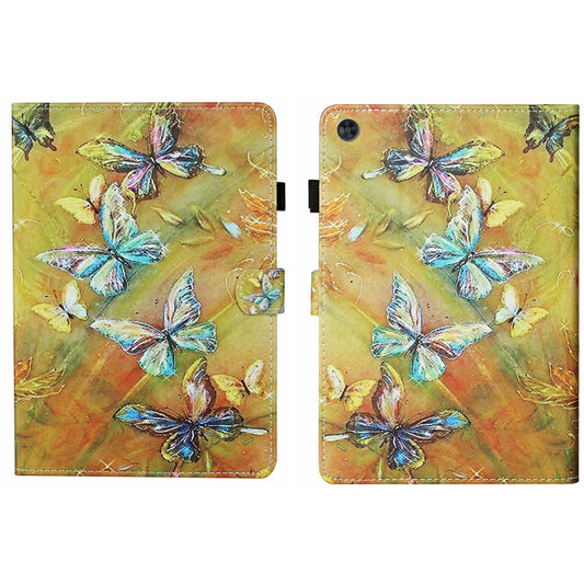 For Samsung Galaxy Tab A9+ Coloured Drawing Stitching Smart Leather Tablet Case with Sleep / Wake-up Function(Butterfly) - Galaxy Tab A9+ by buy2fix | Online Shopping UK | buy2fix