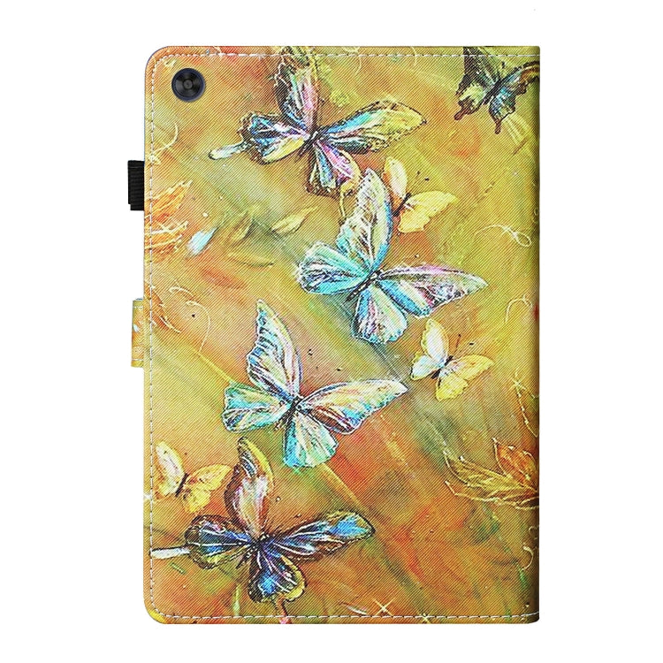 For Samsung Galaxy Tab A9+ Coloured Drawing Stitching Smart Leather Tablet Case with Sleep / Wake-up Function(Butterfly) - Galaxy Tab A9+ by buy2fix | Online Shopping UK | buy2fix