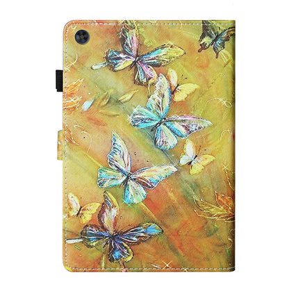 For Samsung Galaxy Tab A9+ Coloured Drawing Stitching Smart Leather Tablet Case with Sleep / Wake-up Function(Butterfly) - Galaxy Tab A9+ by buy2fix | Online Shopping UK | buy2fix
