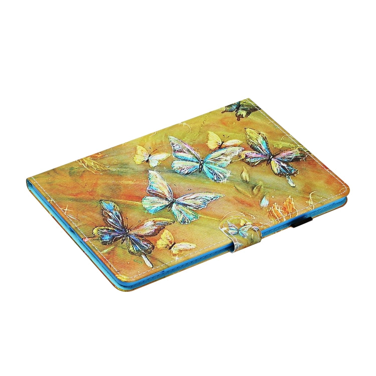 For Samsung Galaxy Tab A9+ Coloured Drawing Stitching Smart Leather Tablet Case with Sleep / Wake-up Function(Butterfly) - Galaxy Tab A9+ by buy2fix | Online Shopping UK | buy2fix