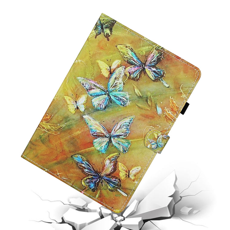 For Samsung Galaxy Tab A9+ Coloured Drawing Stitching Smart Leather Tablet Case with Sleep / Wake-up Function(Butterfly) - Galaxy Tab A9+ by buy2fix | Online Shopping UK | buy2fix