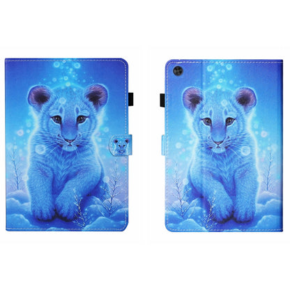 For Samsung Galaxy Tab A9 Coloured Drawing Stitching Smart Leather Tablet Case with Sleep / Wake-up Function(Little Tiger) - Galaxy Tab A9 by buy2fix | Online Shopping UK | buy2fix