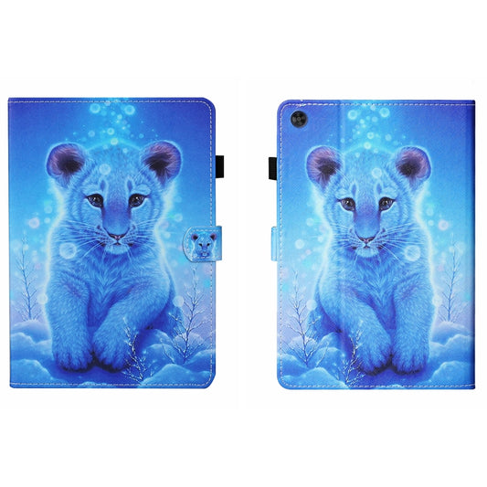 For Samsung Galaxy Tab A9 Coloured Drawing Stitching Smart Leather Tablet Case with Sleep / Wake-up Function(Little Tiger) - Galaxy Tab A9 by buy2fix | Online Shopping UK | buy2fix