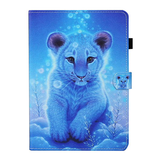 For Samsung Galaxy Tab A9 Coloured Drawing Stitching Smart Leather Tablet Case with Sleep / Wake-up Function(Little Tiger) - Galaxy Tab A9 by buy2fix | Online Shopping UK | buy2fix