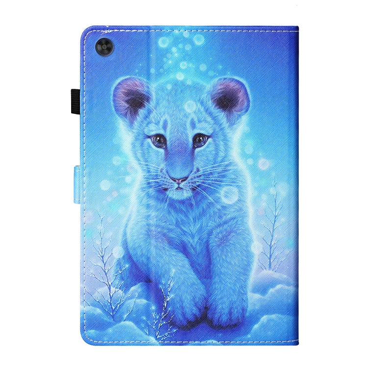 For Samsung Galaxy Tab A9 Coloured Drawing Stitching Smart Leather Tablet Case with Sleep / Wake-up Function(Little Tiger) - Galaxy Tab A9 by buy2fix | Online Shopping UK | buy2fix