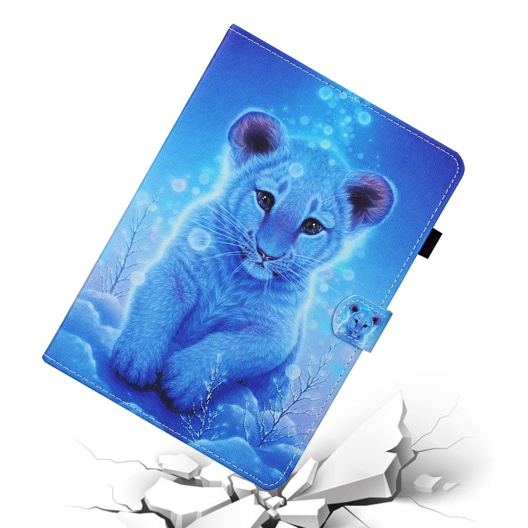 For Samsung Galaxy Tab A9 Coloured Drawing Stitching Smart Leather Tablet Case with Sleep / Wake-up Function(Little Tiger) - Galaxy Tab A9 by buy2fix | Online Shopping UK | buy2fix