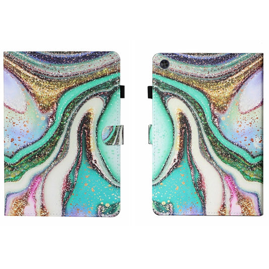 For Samsung Galaxy Tab A9 Coloured Drawing Stitching Smart Leather Tablet Case with Sleep / Wake-up Function(Colored Sand) - Galaxy Tab A9 by buy2fix | Online Shopping UK | buy2fix