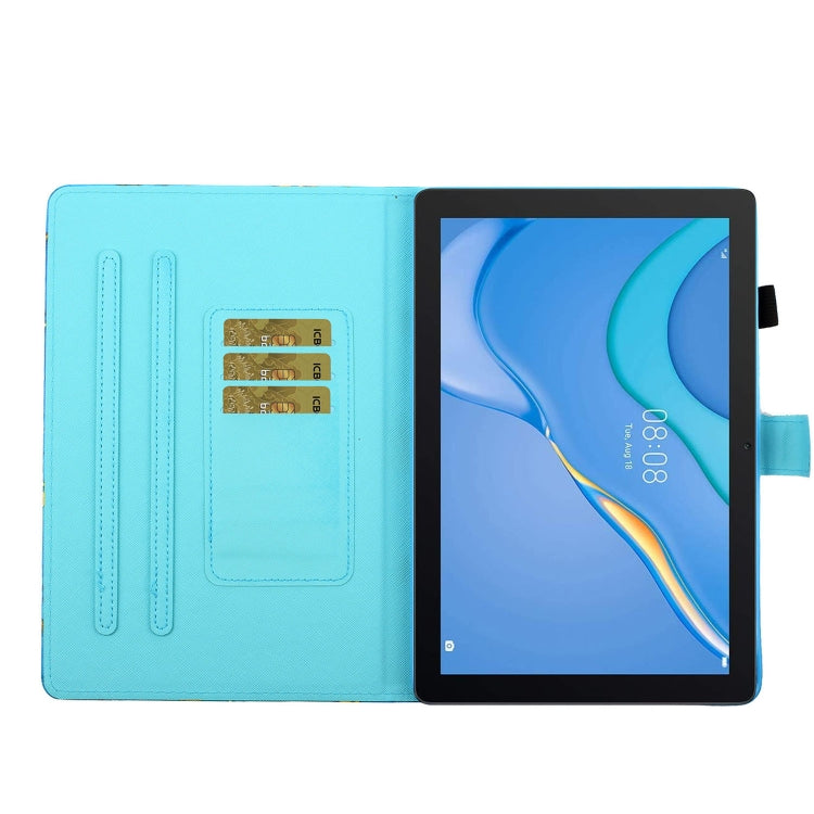 For Samsung Galaxy Tab A9 Coloured Drawing Stitching Smart Leather Tablet Case with Sleep / Wake-up Function(Colored Sand) - Galaxy Tab A9 by buy2fix | Online Shopping UK | buy2fix