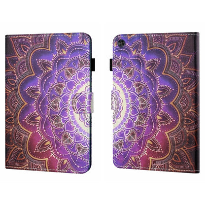 For Samsung Galaxy Tab A9+ Coloured Drawing Stitching Flip PU Tablet Case with Sleep / Wake-up Function(Datura Flowers) - Galaxy Tab A9+ by buy2fix | Online Shopping UK | buy2fix