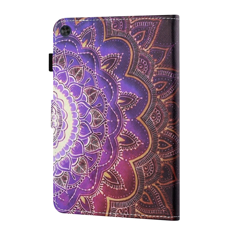 For Samsung Galaxy Tab A9+ Coloured Drawing Stitching Flip PU Tablet Case with Sleep / Wake-up Function(Datura Flowers) - Galaxy Tab A9+ by buy2fix | Online Shopping UK | buy2fix