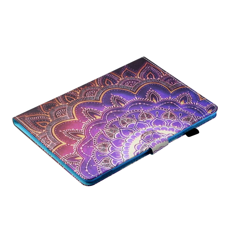 For Samsung Galaxy Tab A9+ Coloured Drawing Stitching Flip PU Tablet Case with Sleep / Wake-up Function(Datura Flowers) - Galaxy Tab A9+ by buy2fix | Online Shopping UK | buy2fix