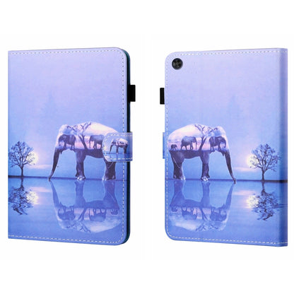 For Samsung Galaxy Tab A9+ Coloured Drawing Stitching Flip PU Tablet Case with Sleep / Wake-up Function(Tree and Elephant) - Galaxy Tab A9+ by buy2fix | Online Shopping UK | buy2fix