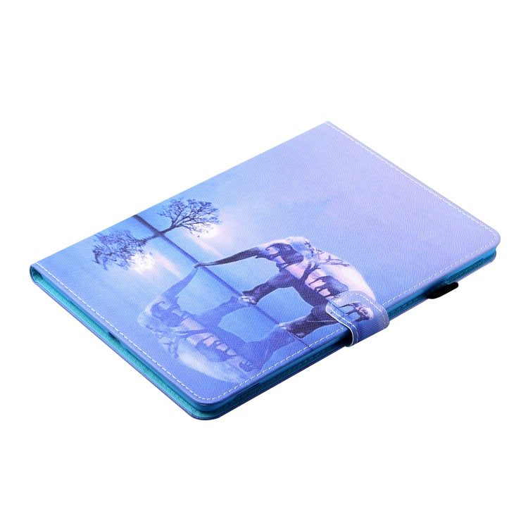 For Samsung Galaxy Tab A9+ Coloured Drawing Stitching Flip PU Tablet Case with Sleep / Wake-up Function(Tree and Elephant) - Galaxy Tab A9+ by buy2fix | Online Shopping UK | buy2fix