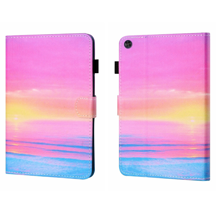 For Samsung Galaxy Tab A9+ Coloured Drawing Stitching Flip PU Tablet Case with Sleep / Wake-up Function(Sunrise) - Galaxy Tab A9+ by buy2fix | Online Shopping UK | buy2fix