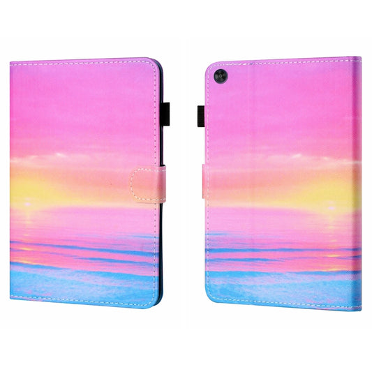 For Samsung Galaxy Tab A9+ Coloured Drawing Stitching Flip PU Tablet Case with Sleep / Wake-up Function(Sunrise) - Galaxy Tab A9+ by buy2fix | Online Shopping UK | buy2fix