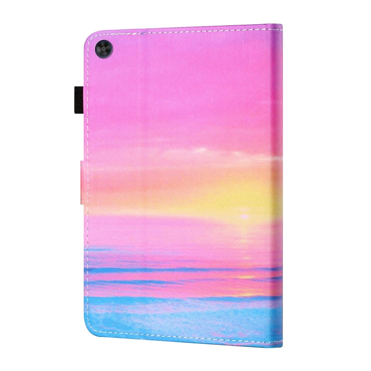 For Samsung Galaxy Tab A9+ Coloured Drawing Stitching Flip PU Tablet Case with Sleep / Wake-up Function(Sunrise) - Galaxy Tab A9+ by buy2fix | Online Shopping UK | buy2fix