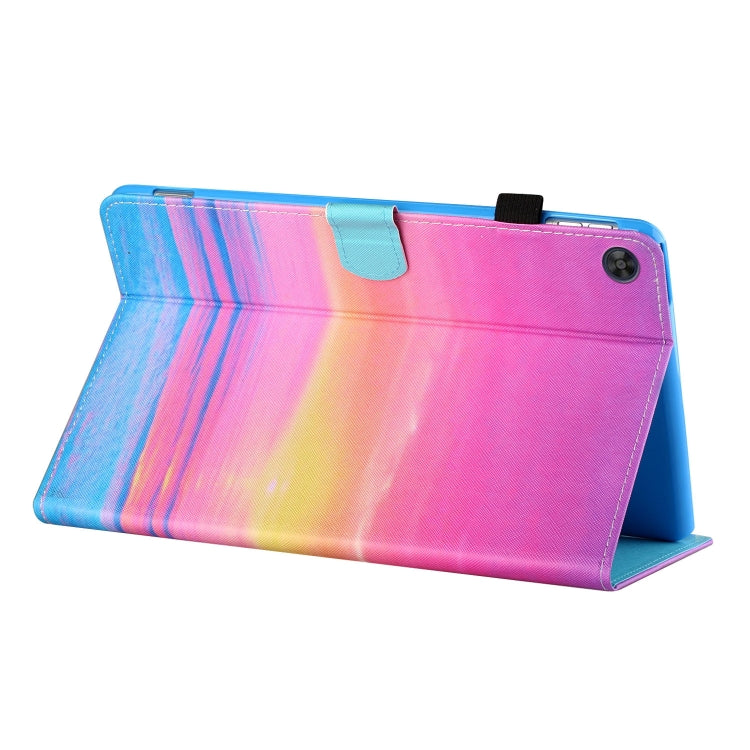 For Samsung Galaxy Tab A9+ Coloured Drawing Stitching Flip PU Tablet Case with Sleep / Wake-up Function(Sunrise) - Galaxy Tab A9+ by buy2fix | Online Shopping UK | buy2fix