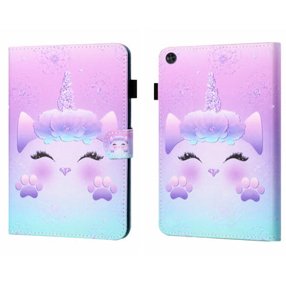 For Samsung Galaxy Tab A9+ Coloured Drawing Stitching Flip PU Tablet Case with Sleep / Wake-up Function(Unicorn) - Galaxy Tab A9+ by buy2fix | Online Shopping UK | buy2fix