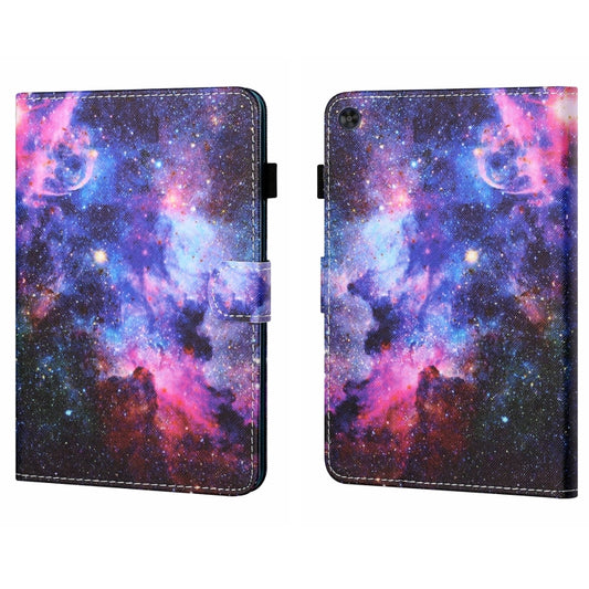 For Samsung Galaxy Tab A9+ Coloured Drawing Stitching Flip PU Tablet Case with Sleep / Wake-up Function(Starry Sky) - Galaxy Tab A9+ by buy2fix | Online Shopping UK | buy2fix
