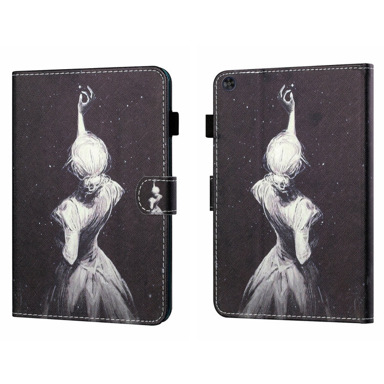 For Samsung Galaxy Tab A9+ Coloured Drawing Stitching Flip PU Tablet Case with Sleep / Wake-up Function(Star Girl) - Galaxy Tab A9+ by buy2fix | Online Shopping UK | buy2fix