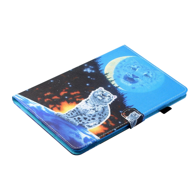 For Samsung Galaxy Tab A9 Coloured Drawing Stitching Flip PU Tablet Case with Sleep / Wake-up Function(Double Shadow Tiger) - Galaxy Tab A9 by buy2fix | Online Shopping UK | buy2fix