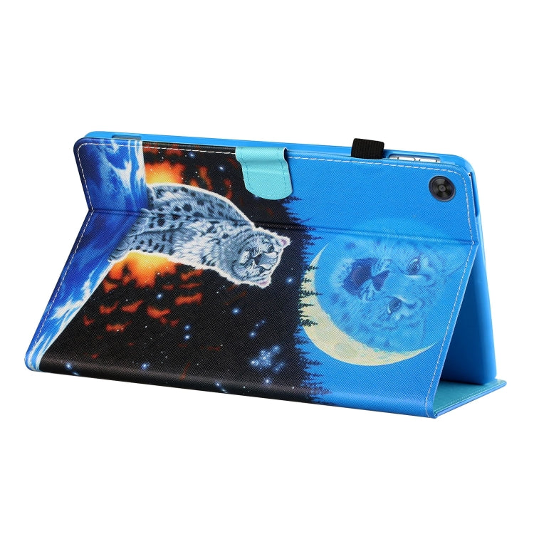For Samsung Galaxy Tab A9 Coloured Drawing Stitching Flip PU Tablet Case with Sleep / Wake-up Function(Double Shadow Tiger) - Galaxy Tab A9 by buy2fix | Online Shopping UK | buy2fix