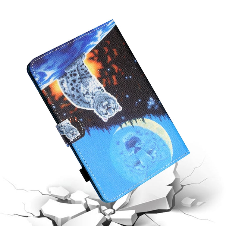 For Samsung Galaxy Tab A9 Coloured Drawing Stitching Flip PU Tablet Case with Sleep / Wake-up Function(Double Shadow Tiger) - Galaxy Tab A9 by buy2fix | Online Shopping UK | buy2fix