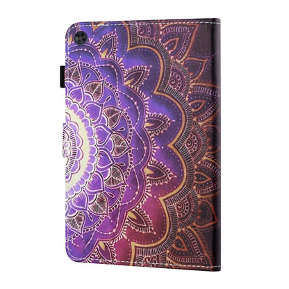 For Samsung Galaxy Tab A9 Coloured Drawing Stitching Flip PU Tablet Case with Sleep / Wake-up Function(Datura Flowers) - Galaxy Tab A9 by buy2fix | Online Shopping UK | buy2fix