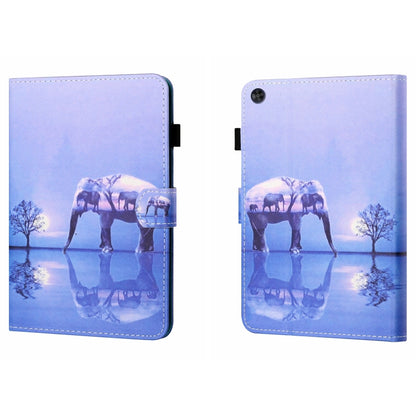 For Samsung Galaxy Tab A9 Coloured Drawing Stitching Flip PU Tablet Case with Sleep / Wake-up Function(Tree and Elephant) - Galaxy Tab A9 by buy2fix | Online Shopping UK | buy2fix
