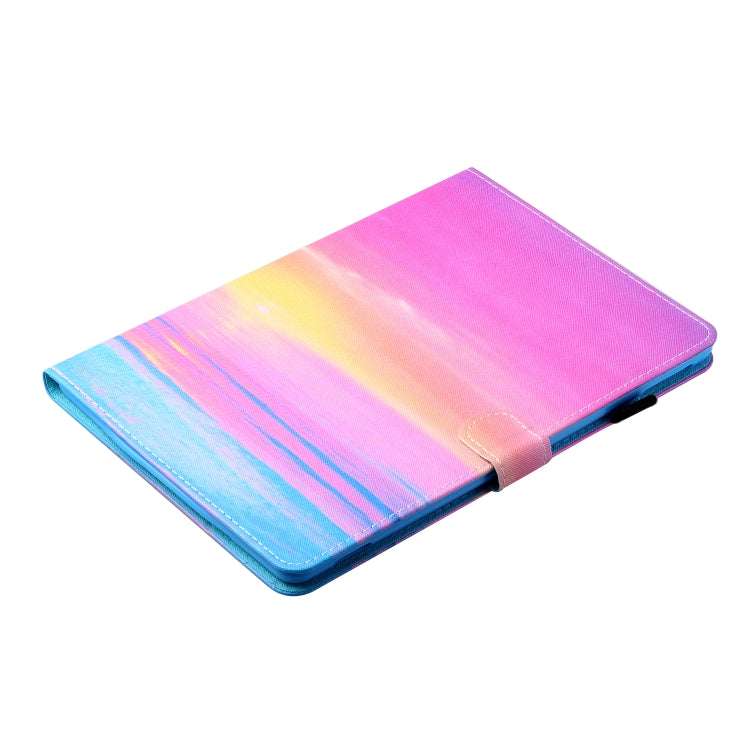 For Samsung Galaxy Tab A9 Coloured Drawing Stitching Flip PU Tablet Case with Sleep / Wake-up Function(Sunrise) - Galaxy Tab A9 by buy2fix | Online Shopping UK | buy2fix