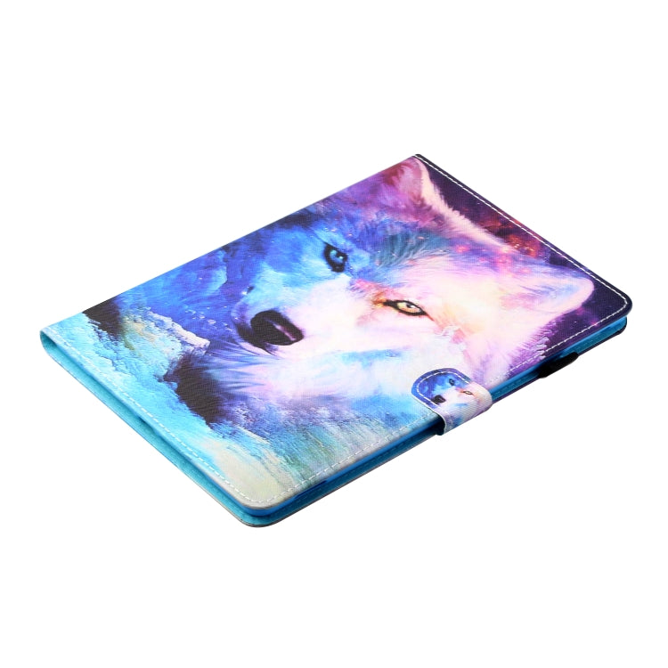 For Samsung Galaxy Tab A9 Coloured Drawing Stitching Flip PU Tablet Case with Sleep / Wake-up Function(Wolf) - Galaxy Tab A9 by buy2fix | Online Shopping UK | buy2fix