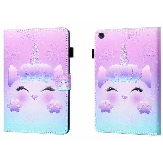For Samsung Galaxy Tab A9 Coloured Drawing Stitching Flip PU Tablet Case with Sleep / Wake-up Function(Unicorn) - Galaxy Tab A9 by buy2fix | Online Shopping UK | buy2fix