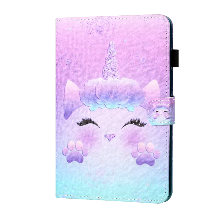 For Samsung Galaxy Tab A9 Coloured Drawing Stitching Flip PU Tablet Case with Sleep / Wake-up Function(Unicorn) - Galaxy Tab A9 by buy2fix | Online Shopping UK | buy2fix