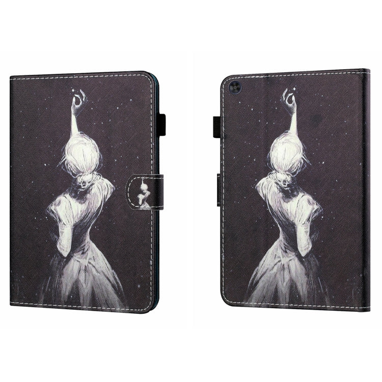 For Samsung Galaxy Tab A9 Coloured Drawing Stitching Flip PU Tablet Case with Sleep / Wake-up Function(Star Girl) - Galaxy Tab A9 by buy2fix | Online Shopping UK | buy2fix